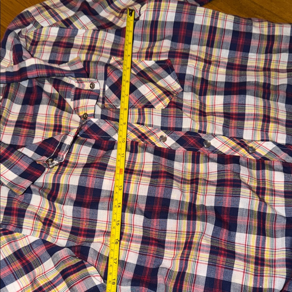 Women’s Vintage Sears Maternity Plaid Short Sleeve Shirt 17/18 - Picture 4 of 7
